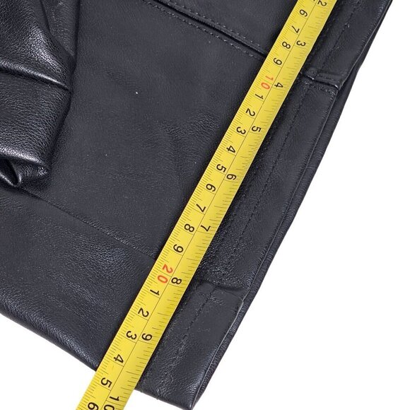 Avec Les Filles Faux Leather Pleated Wide Legs Pants High-Rise Black Women's‎ M - Picture 9 of 11